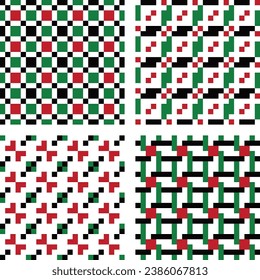 abstract pixel pattern palestine flag color