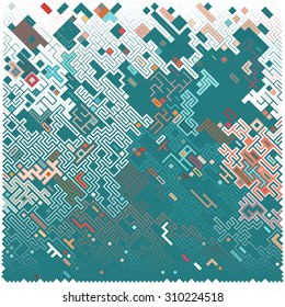 Abstract pixel pattern reminiscent of a maze