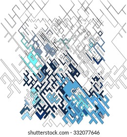 Abstract pixel pattern reminiscent of a maze