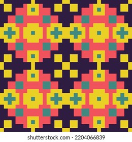 Patrón abstracto de píxeles sin soldadura. Art deco. Geométrico. Fondo repetidamente elegante. Repitiendo hermosa textura. Patrón de moda. Colorido. Diseño para papel de escritorio, envoltura, moda, tela, tarjeta, impresión