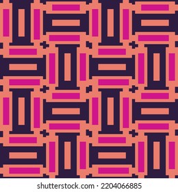 Abstract pixel seamless pattern. Art deco. Geometric. Repeated elegant background. Repeating beautiful texture. Fancy pattern. Colorfull. Design for walpaper, wrapping, fashion, fabric, card, print