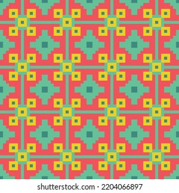 Abstract pixel seamless pattern. Art deco. Geometric. Repeated elegant background. Repeating beautiful texture. Fancy pattern. Colorfull. Design for walpaper, wrapping, fashion, fabric, card, print