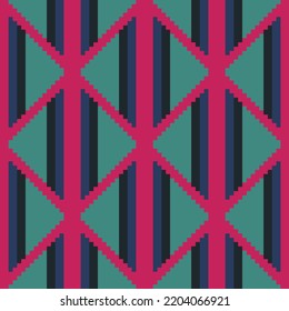 Abstract pixel seamless pattern. Art deco. Geometric. Repeated elegant background. Repeating beautiful texture. Fancy pattern. Colorfull. Design for walpaper, wrapping, fashion, fabric, card, print