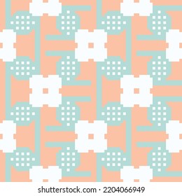 Abstract pixel seamless pattern. Art deco. Geometric. Repeated elegant background. Repeating beautiful texture. Fancy pattern. Colorfull. Design for walpaper, wrapping, fashion, fabric, card, print