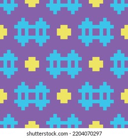 Abstract pixel seamless pattern. Art deco. Geometric. Repeated elegant background. Repeating beautiful texture. Fancy pattern. Colorfull. Design for walpaper, wrapping, fashion, fabric, card, print