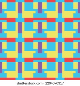 Abstract pixel seamless pattern. Art deco. Geometric. Repeated elegant background. Repeating beautiful texture. Fancy pattern. Colorfull. Design for walpaper, wrapping, fashion, fabric, card, print