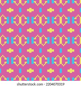 Abstract pixel seamless pattern. Art deco. Geometric. Repeated elegant background. Repeating beautiful texture. Fancy pattern. Colorfull. Design for walpaper, wrapping, fashion, fabric, card, print
