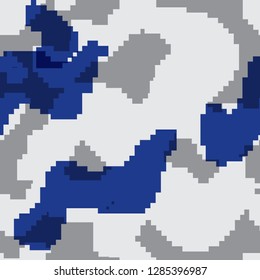 Abstract pixel seamless pattern on white background. Modern digital art technology endless design