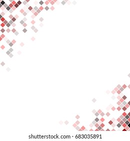 Abstract pixel square corner design background - vector illustration from red, grey and black rounded diagonal squares on white background
