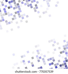 Abstract pixel square corner design background - vector illustration from blue, grey and black rounded angular squares on white background