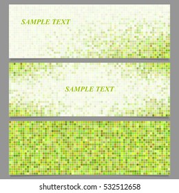 Abstract pixel square mosaic banner design template set