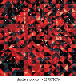 An abstract pixel style vector background with a grunge texture