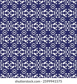 Abstract Pixel Tech Pattern, 8 bit creative space seamless vector background. Great for mobile app, web design, banner, etc.