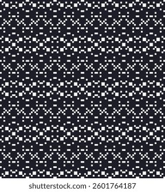 Abstract Pixel Tech Pattern, 8 bit creative seamless vector background. Great for mobile app, web design, banner, etc.