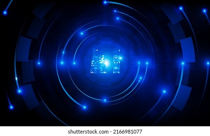 Abstract pixel technology Ai sci-fi artificial Intelligence concept machine deep learning futuristic digital for future on dark blue Hitech communication concept innovation background,  vector design