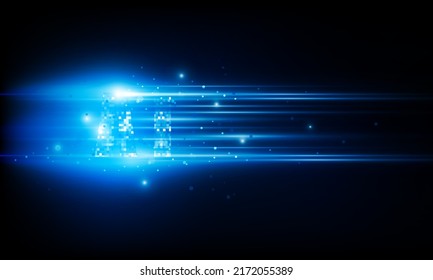 Abstract pixel technology Ai sci-fi artificial Intelligence concept machine deep learning futuristic digital for future on dark blue Hitech communication concept innovation background,  vector design
