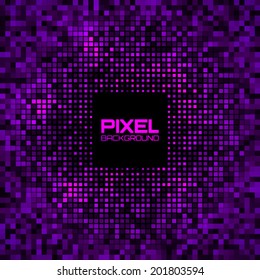 Abstract Pixel Violet Bright Glow Background. Vector illustration 