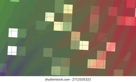 Abstract pixelated background animation with green and red color gradient, seamless loop, Abstracts Twirls Blink Square, Stock royalty free.
