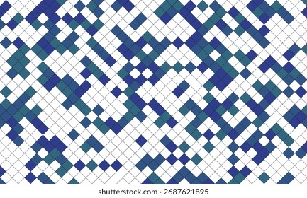 Fondo pixelado Abstractas con cuadrados azules y verdes y rejilla blanca