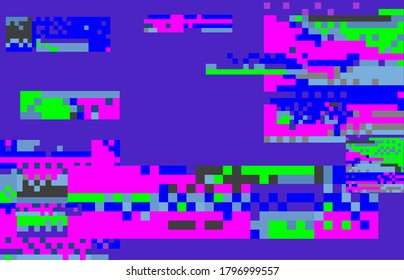 Abstract pixelated background with flickers and datamoshing effect.