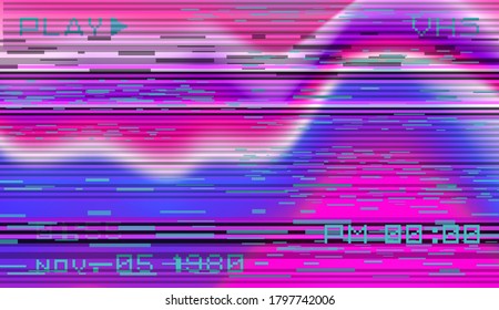 Abstract pixelated background with flickers and datamoshing effect. Vaporwave and cyberpunk style aesthetics.