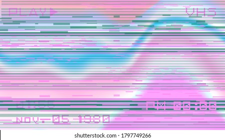 Abstract pixelated background with flickers and datamoshing effect. Vaporwave and cyberpunk style aesthetics.