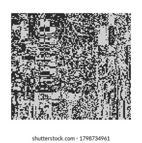 Abstract pixelated background with flickers and datamoshing effect for programming and steganography subject. Cyberpunk style aesthetics.