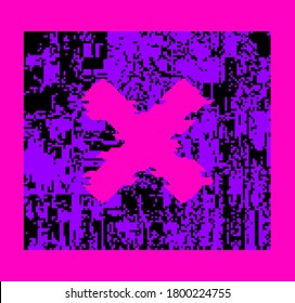 Abstract pixelated background with flickers and datamoshing effect. Vaporwave and cyberpunk style aesthetics.