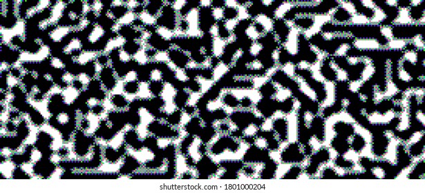 Abstract pixelated background with flickers and datamoshing effect. Vaporwave and cyberpunk style aesthetics.