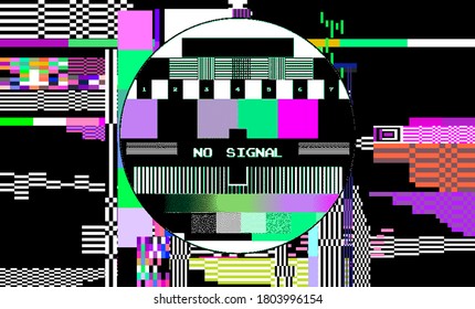 Abstract pixelated background with flickers and datamoshing effect. Vaporwave and cyberpunk style aesthetics.