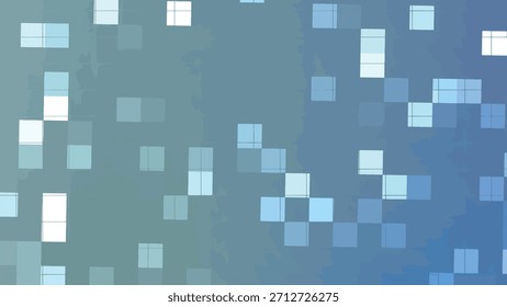 Abstract pixelated background with shimmering squares in teal and blue colors slowly moving, Abstracts Twirls Blink Square, royalty free stock.