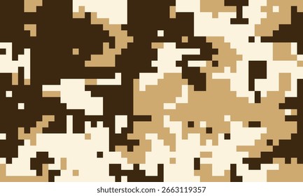 Patrón de camuflaje pixelado Abstractas en beige, marrón y blanquecino.  Ideal para fondos, textiles y diseños de temática militar.