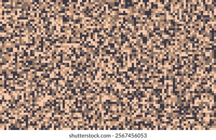 Abstract pixelated camouflage pattern in earthy tones.  Perfect for backgrounds, website design, textiles, and more.  Versatile and stylish digital texture with a muted color palette.