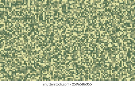 Abstract pixelated camouflage pattern in muted greens and beige.  Perfect for backgrounds, textiles, or militarythemed designs.