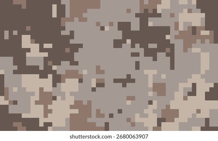 Abstraktes pixeliges Tarnmuster in gedeckten Erdtönen.  Ideal für Hintergründe, Texturen und militärische Designs.