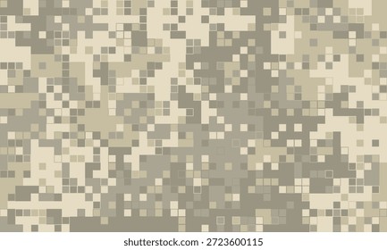 Abstraktes pixeliges Tarnmuster in neutralen Beige- und Grautönen.  Perfekt für Hintergründe, Texturen oder Design-Elemente, die eine subtile, aber auffällige militärische oder urbane Ästhetik benötigen.