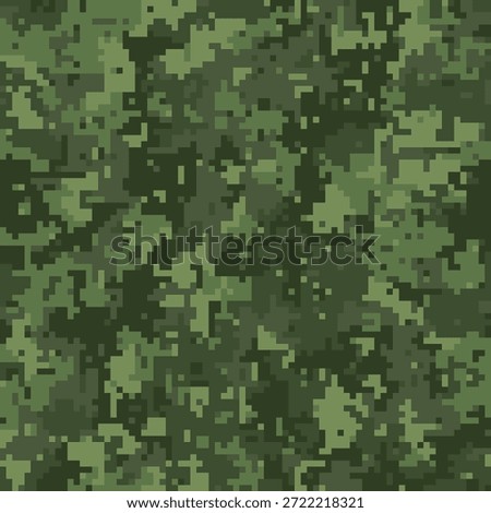 Abstract pixelated camouflage pattern.  Versatile digital texture ideal for backgrounds, fashion, military, or gaming designs.