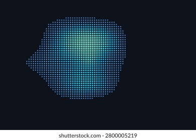 Abstract pixelated glow effect with blue-green dispersion pattern pixelart bluegreen gradient