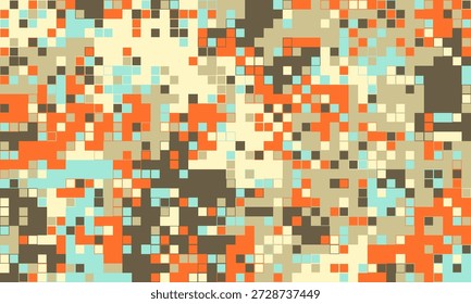 Abstractas mosaico pixelado en tonos tierra apagados.  Perfecto para fondos de Sitio web, diseños textiles o proyectos de arte moderno.  La Imagen evoca sensaciones de estilo retro y camuflaje digital.