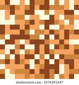 Abstract pixelated pattern in warm earth tones.