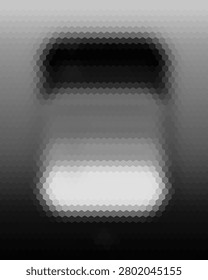Abstract Pixelated Smartphone Silhouette With Bright Screen And Hexagon Mosaic Grayscale Background