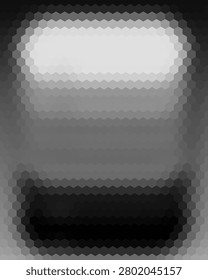 Abstract Pixelated Smartphone Silhouette With Bright Screen And Hexagon Mosaic Grayscale Background