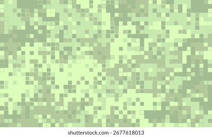 Textura pixelada abstrata em verdes de pastel calmante. Ideal para fundos, design de site ou projetos de arte moderna.  Sugere camuflagem digital ou fluxos de dados.