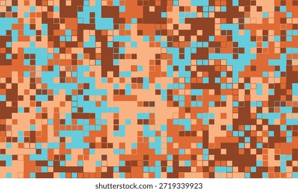 Textura pixelada Abstractas en tonos terrosos.  Un mosaico dinámico de marrones cálidos, melocotón y agua crea un diseño moderno visualmente atractivo.