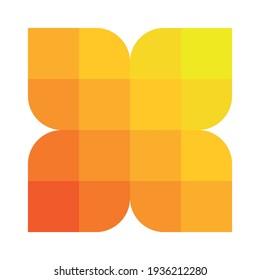 Abstraktes pixelisiertes Mosaiklogo-Design