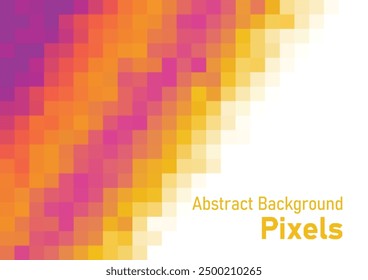 Abstrakte Pixel Hintergrund orange und gelb Farbverlauf Farben geometrische Textur Vektor Tapete