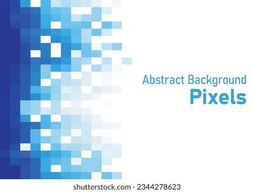 Píxeles abstractos desintegran patrón, fondo de forma de mosaico geométrico, plantilla de ilustración vectorial de gradiente de color azul para papel tapiz, papel envolvente, afiche, banner web, sitio web.