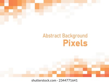 Abstract pixels disintegrate pattern, geometric mosaic shape background, orange color gradient vector illustration template for wallpaper, wrapping paper, web banner, website, poster.