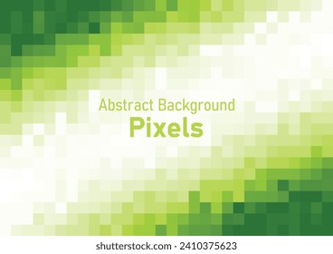 Abstract pixels disintegrate pattern. geometric mosaic shape background, green color gradient vector illustration template for web banner, wallpaper, poster.
