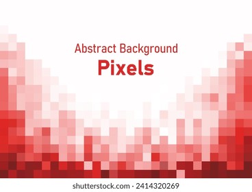 Abstract pixels disintegrate pattern. geometric mosaic shape background, red color gradient vector illustration template for wallpaper, web banner, poster.